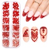 image:imageMakartt Red Flatback Rhinestones for Nails MultiSize Round Glass Gems  Red flatback glass rhinestones in mixed round sizes for nail art makeup crafts and accessory decorationA9 Nail Decoration Red Rhinestone