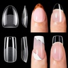 image:imageMakartt Short amp Medium Almond Nail Tips 2 Lengths in 1 Box Clear Full Cover Fake Nails with 15 Sizes PreEtched Soft Gel Nail Tips for DIY Press On Nails Salon Nail Extensions DIY at Home 420PcsShort Oval  Medium Square