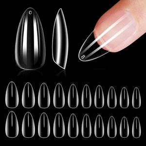 image:imageAlmond Fake Nail Tips500Pcs Medium False Nails Almond Shape Full Cover Clear Acrylic Gel False Press on for Extension Manicure Salon DIY at Home 10 Sizes