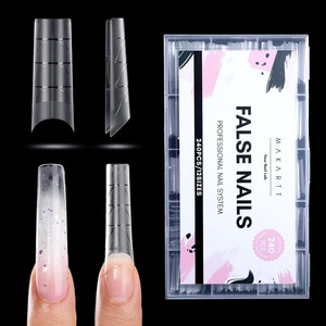 image:imageMakartt Medium Sharp Almond Nail Tips Hybrid Almondetto Shape 15 Sizes Clear Full Cover Fake Nails Extension 240PCS Half Matte Soft Gel Tips for DIY Nail Lovers Presson Creators Salon Supplies240 PCSXL Tapered Square