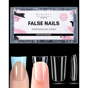 image:imageMakartt Medium Sharp Almond Nail Tips Hybrid Almondetto Shape 15 Sizes Clear Full Cover Fake Nails Extension 240PCS Half Matte Soft Gel Tips for DIY Nail Lovers Presson Creators Salon Supplies240 PCSDuck Nail Tips
