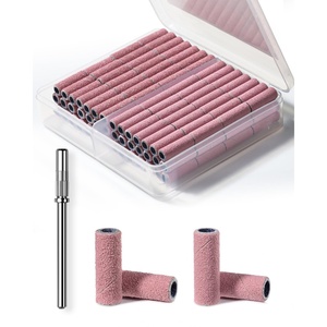 image:imageMakartt Nail Drill Bits Sanding Bands  100 Pcs 180240 Grit File Set with 31mm Mini Mandrel for Acrylic Gel Manicure and Pedicure Pink180240 Grit