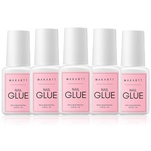 image:imageMakartt Nail Glue with Remover Kit Super StrongQuick Dry Nails Adhesive for PressOns 7ML with Press on Nail Glue Remover 30ML Fast Removal Debonder with 2 Droppers DIY Manicure at Home Salon023 Fl Oz Pack of 5