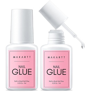 image:imageMakartt Nail Glue with Remover Kit Super StrongQuick Dry Nails Adhesive for PressOns 7ML with Press on Nail Glue Remover 30ML Fast Removal Debonder with 2 Droppers DIY Manicure at Home Salon023 Fl Oz Pack of 2