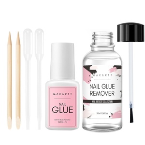 image:imageMakartt Nail Glue with Remover Kit Super StrongQuick Dry Nails Adhesive for PressOns 7ML with Press on Nail Glue Remover 30ML Fast Removal Debonder with 2 Droppers DIY Manicure at Home Salon023 Fl Oz  106 Fl Oz Pack of 1 each