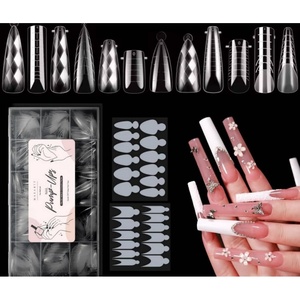 image:imageMakartt Sandwich Dual Nail Forms Extra Long Coffin Molds for Gel Nails Extension 280Pcs 14 Sizes for Builder Poly Nail or Acrylic System Reusable Easy and Quick Home Salon Manicure DIY SquareMultiDual Forms Set 144 Pcs