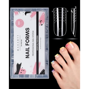 image:imageMakartt Sandwich Dual Nail Forms Extra Long Coffin Molds for Gel Nails Extension 280Pcs 14 Sizes for Builder Poly Nail or Acrylic System Reusable Easy and Quick Home Salon Manicure DIY SquareWide Toe Dual Forms 150 Pcs
