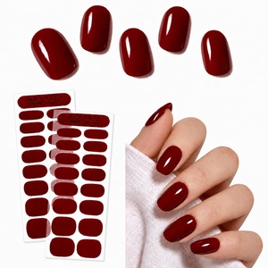 image:imageMakartt Semi Cured Gel Nail Strips Kit 2 Packs  Real Gel HEMA amp TPO Free 16 Sizes AntiLift Fit UV Light Required Salon Quality Long Lasting Includes DualEnded Tool amp Prep Kit Crystal ClearDeep Burgundy