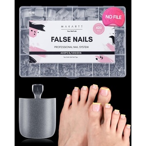 image:imageMakartt Short Square Toe Nail Tips 15 Sizes Wide Matte Full Cover Fake Toenails with EasyGrip Handle PreEtched Press On Toenails for Summer DIY Pedicure Home Salon Nail Extensions for Toes420PcsShort Matte Toenails