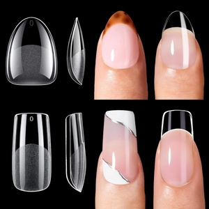 image:imageMakartt Short amp Medium Almond Nail Tips 2 Lengths in 1 Box Clear Full Cover Fake Nails with 15 Sizes PreEtched Soft Gel Nail Tips for DIY Press On Nails Salon Nail Extensions DIY at Home 420PcsShort Oval  Medium Square