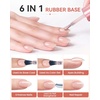image:imageMakartt Hemafree Rubber Base Gel 6in1 Milky White Builder Rubber Gel Base Coat for Nail Strengthen Apex Building Enhance Reinforced Long Lasting Fiber Protect Soak Off UV Salon Home Manicure 15MLNude