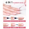 image:imageMakartt Hemafree Rubber Base Gel 6in1 Milky White Builder Rubber Gel Base Coat for Nail Strengthen Apex Building Enhance Reinforced Long Lasting Fiber Protect Soak Off UV Salon Home Manicure 15MLPink