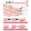 image:imageMakartt Hemafree Rubber Base Gel 6in1 Milky White Builder Rubber Gel Base Coat for Nail Strengthen Apex Building Enhance Reinforced Long Lasting Fiber Protect Soak Off UV Salon Home Manicure 15MLClear
