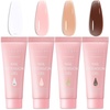 image:imageMakartt Poly Nail Gel Set  4 Colors Strong Builder for Extension Overlay Strengthener 3D Diy Multifunctional Longlasting for Nails French Manicures Home Salon Clear and 3 Pink ShadesWhite Nude Colors