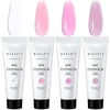 image:imageMakartt Poly Nail Gel Set  4 Colors Strong Builder for Extension Overlay Strengthener 3D Diy Multifunctional Longlasting for Nails French Manicures Home Salon Clear and 3 Pink ShadesClear Pink Colors