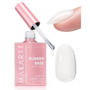 image:imageMakartt Hemafree Rubber Base Gel 6in1 Milky White Builder Rubber Gel Base Coat for Nail Strengthen Apex Building Enhance Reinforced Long Lasting Fiber Protect Soak Off UV Salon Home Manicure 15MLMilky White