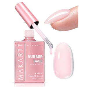 image:imageMakartt Hemafree Rubber Base Gel 6in1 Milky White Builder Rubber Gel Base Coat for Nail Strengthen Apex Building Enhance Reinforced Long Lasting Fiber Protect Soak Off UV Salon Home Manicure 15MLPink