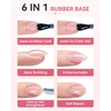image:imageMakartt HemaFree Clear Rubber Base Top Coat Set TpoFree 6in1 Rubber Gel Polish Nude No Wipe Top Coat for Thin Nails Repair Strengthener Building LongLasting Soak Off UV Salon Home Manicure 15MLClear