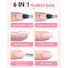 image:imageMakartt HemaFree Clear Rubber Base Top Coat Set TpoFree 6in1 Rubber Gel Polish Nude No Wipe Top Coat for Thin Nails Repair Strengthener Building LongLasting Soak Off UV Salon Home Manicure 15MLPink