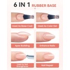 image:imageMakartt HemaFree Clear Rubber Base Top Coat Set TpoFree 6in1 Rubber Gel Polish Nude No Wipe Top Coat for Thin Nails Repair Strengthener Building LongLasting Soak Off UV Salon Home Manicure 15MLNude
