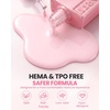image:imageMakartt HemaFree Clear Rubber Base Top Coat Set TpoFree 6in1 Rubber Gel Polish Nude No Wipe Top Coat for Thin Nails Repair Strengthener Building LongLasting Soak Off UV Salon Home Manicure 15MLPink