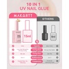 image:imageMakartt 10 in 1 UV Glue for Tips amp Pressons 15ML 2PCS Strong amp Low Heat  Brushon Nail Glue Gel Lasts 5 Weeks SlowFlow for MessFree GapFilling Fit Base Coat amp Strengthener Nail Lamp RequiredUV Nail Glue 1 PCs