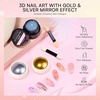 image:imageMakartt Chrome Gel Nail Polish 8ml Metallic Gel Nail Polish Gold 3D Metal Painting Gel for Nail Art Soak off UVLED Glossy Mirror Effect Nail Glue Gel for Home Salon DIY ManicureClear Painting Gel Kit