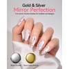 image:imageMakartt Chrome Gel Nail Polish 8ml Metallic Gel Nail Polish Gold 3D Metal Painting Gel for Nail Art Soak off UVLED Glossy Mirror Effect Nail Glue Gel for Home Salon DIY ManicureSilver  Gold Mirror Set with 2 Brush
