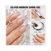 image:imageMakartt Chrome Gel Nail Polish 8ml Metallic Gel Nail Polish Gold 3D Metal Painting Gel for Nail Art Soak off UVLED Glossy Mirror Effect Nail Glue Gel for Home Salon DIY ManicureSilver Mirror Shine Gel