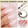 image:imageMakartt Chrome Gel Nail Polish 8ml Metallic Gel Nail Polish Gold 3D Metal Painting Gel for Nail Art Soak off UVLED Glossy Mirror Effect Nail Glue Gel for Home Salon DIY ManicureGold Mirror Shine Gel