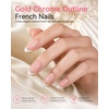 image:imageMakartt Chrome Gel Nail Polish 8ml Metallic Gel Nail Polish Gold 3D Metal Painting Gel for Nail Art Soak off UVLED Glossy Mirror Effect Nail Glue Gel for Home Salon DIY ManicureSilver  Gold Mirror Set with 2 Brush