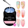 image:imageMakartt Chrome Gel Nail Polish 8ml Metallic Gel Nail Polish Gold 3D Metal Painting Gel for Nail Art Soak off UVLED Glossy Mirror Effect Nail Glue Gel for Home Salon DIY ManicureClear Painting Gel 15g