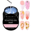 image:imageMakartt Chrome Gel Nail Polish 8ml Metallic Gel Nail Polish Gold 3D Metal Painting Gel for Nail Art Soak off UVLED Glossy Mirror Effect Nail Glue Gel for Home Salon DIY ManicureClear Painting Gel