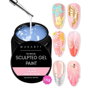 image:imageMakartt Chrome Gel Nail Polish 8ml Metallic Gel Nail Polish Gold 3D Metal Painting Gel for Nail Art Soak off UVLED Glossy Mirror Effect Nail Glue Gel for Home Salon DIY ManicureClear Painting Gel 15g