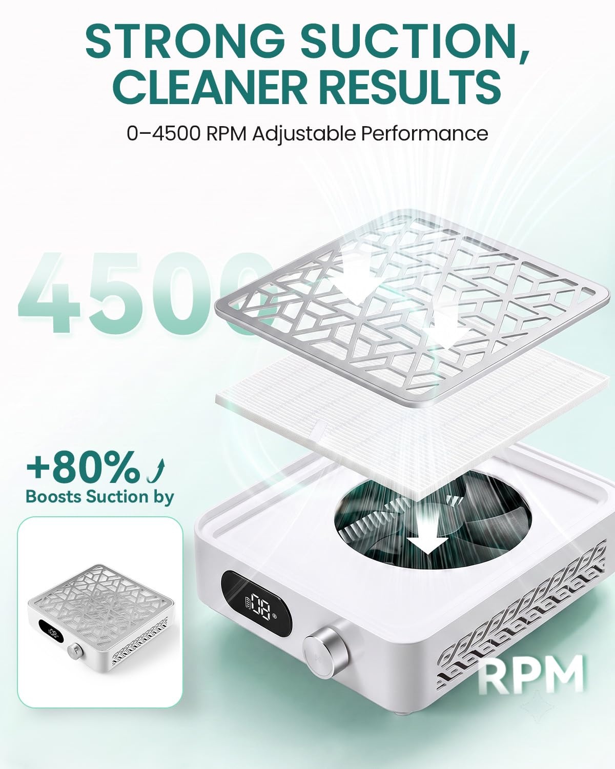 image:imageMakartt HEPA Replacement Filter  for DACCAL Nail Dust Collector 2 Pack  Reusable Nail Dust Collector filter Captures 99 Nail Dust Easy clean with hair dryer For nail dust collector vacuum WhiteWhite
