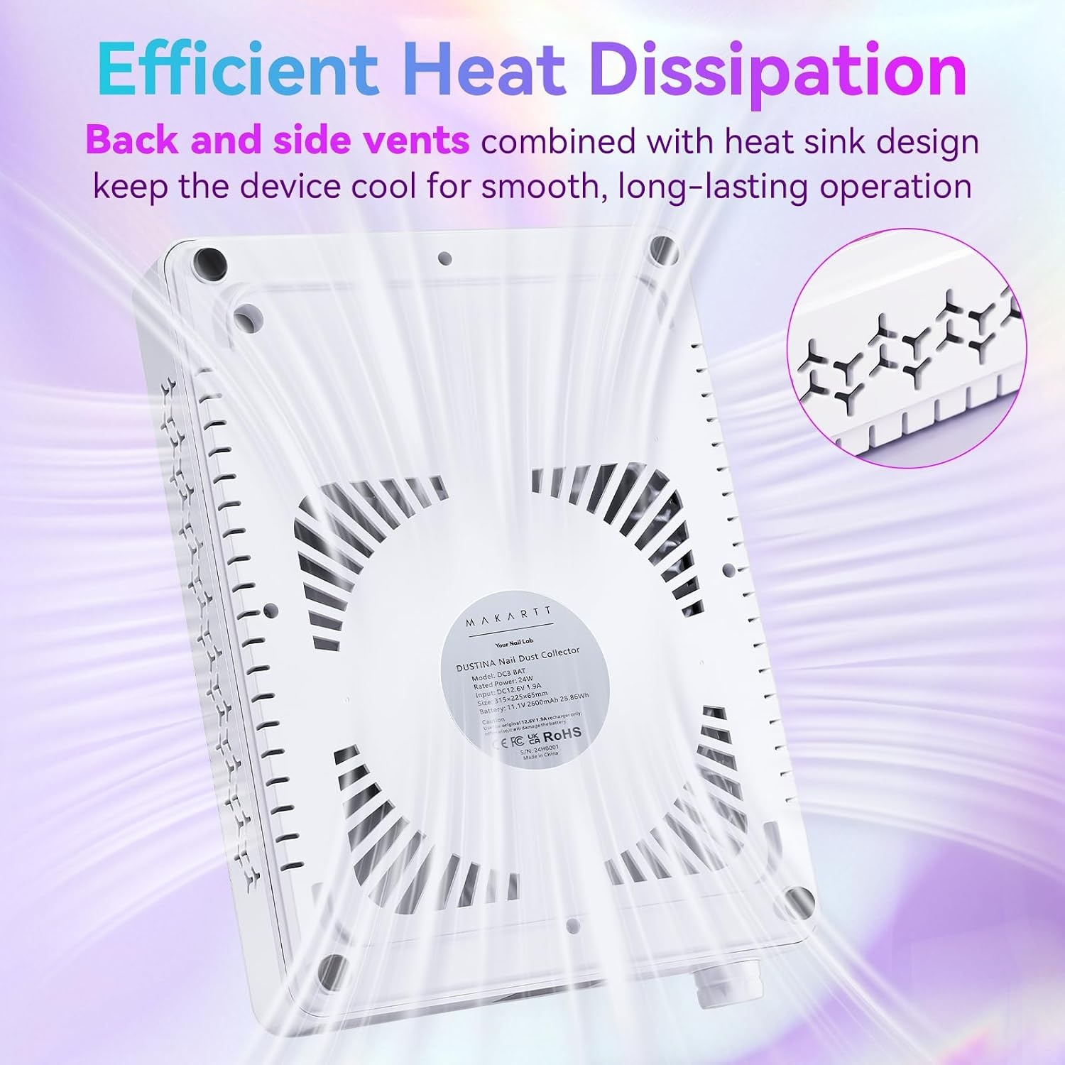 image:imageMakartt HEPA Replacement Filter  for DACCAL Nail Dust Collector 2 Pack  Reusable Nail Dust Collector filter Captures 99 Nail Dust Easy clean with hair dryer For nail dust collector vacuum WhitePink