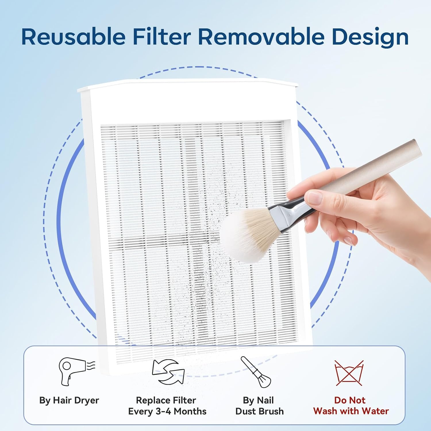 image:imageMakartt HEPA Replacement Filter  for DACCAL Nail Dust Collector 2 Pack  Reusable Nail Dust Collector filter Captures 99 Nail Dust Easy clean with hair dryer For nail dust collector vacuum WhiteNail Dust Collector FilterSYLVIE  SYLVEE