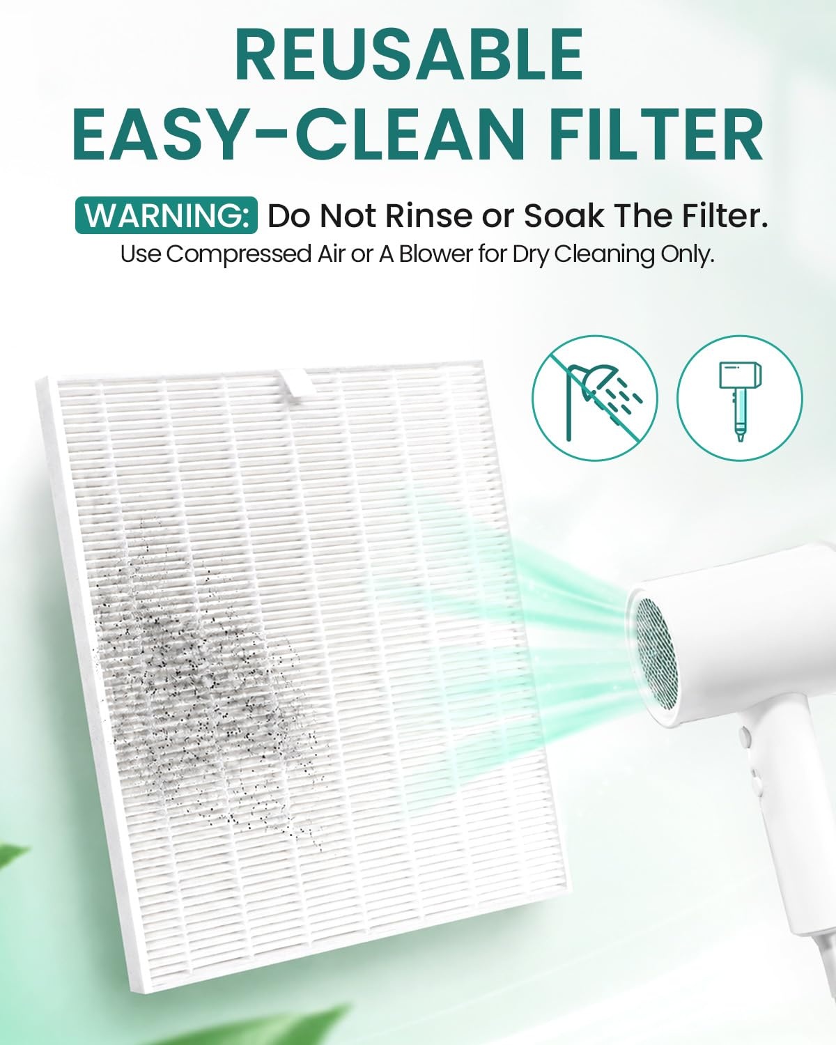image:imageMakartt HEPA Replacement Filter  for DACCAL Nail Dust Collector 2 Pack  Reusable Nail Dust Collector filter Captures 99 Nail Dust Easy clean with hair dryer For nail dust collector vacuum WhiteWhite