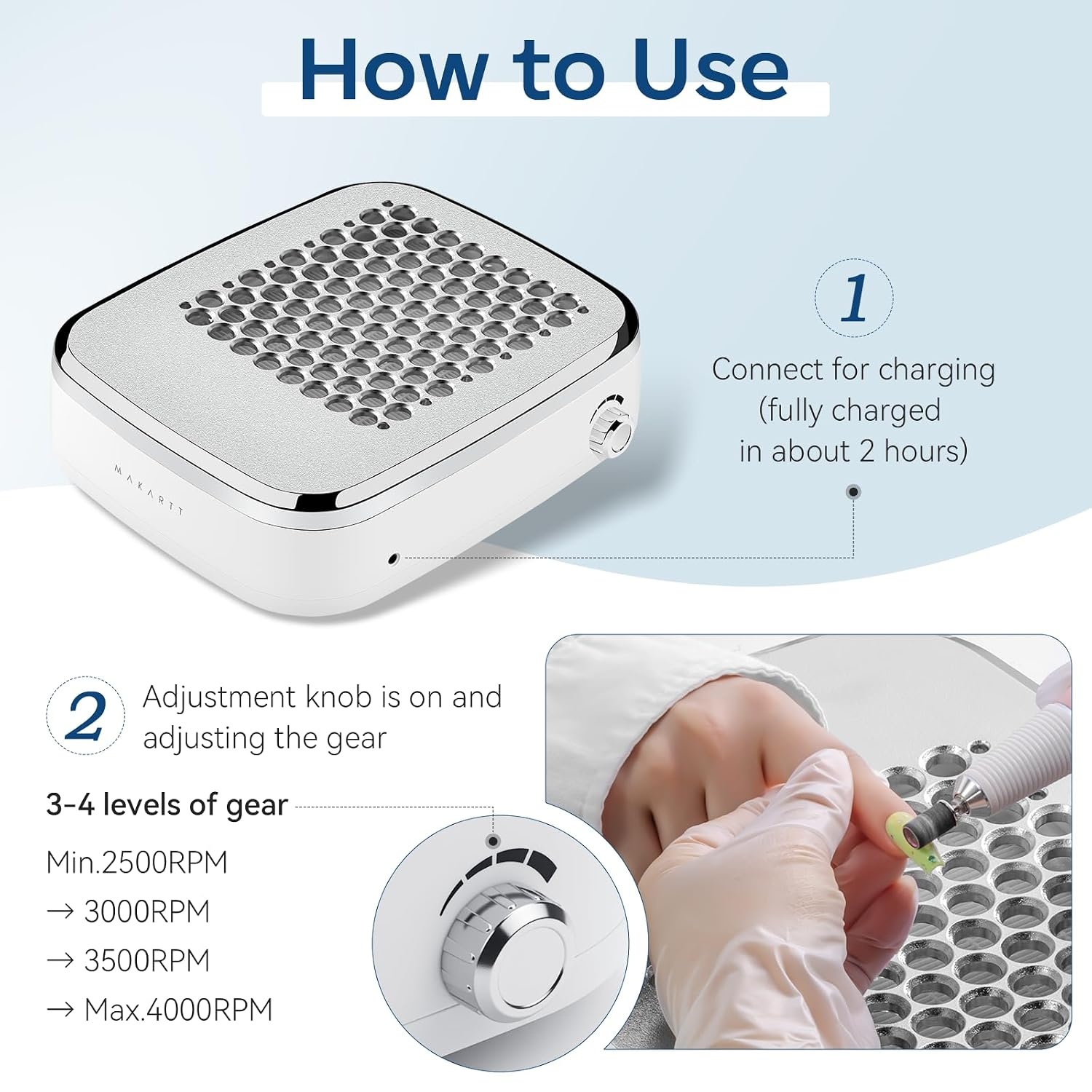 image:imageMakartt HEPA Replacement Filter  for DACCAL Nail Dust Collector 2 Pack  Reusable Nail Dust Collector filter Captures 99 Nail Dust Easy clean with hair dryer For nail dust collector vacuum WhiteRechargeable Nail Dust CollectorSYLVEE