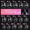 image:imageMakartt Long Almond amp XL Tapered Square Nail Tips with BuiltIn Shaping Guides 2 Shapes in 1 Box15 Sizes PreEtched Matte Inside False Nails for Nail Extension DIY Salon Manicure Supplies 384pcsShort Almond  Short Tapered Square
