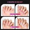 image:imageMakartt Long Almond amp XL Tapered Square Nail Tips with BuiltIn Shaping Guides 2 Shapes in 1 Box15 Sizes PreEtched Matte Inside False Nails for Nail Extension DIY Salon Manicure Supplies 384pcsShort Almond  Short Tapered Square