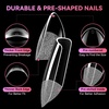image:imageMakartt Long Almond amp XL Tapered Square Nail Tips with BuiltIn Shaping Guides 2 Shapes in 1 Box15 Sizes PreEtched Matte Inside False Nails for Nail Extension DIY Salon Manicure Supplies 384pcsShort Oval  Medium Square