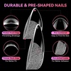 image:imageMakartt Long Almond amp XL Tapered Square Nail Tips with BuiltIn Shaping Guides 2 Shapes in 1 Box15 Sizes PreEtched Matte Inside False Nails for Nail Extension DIY Salon Manicure Supplies 384pcsShort Almond  Medium Almond