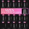 image:imageMakartt Long Almond amp XL Tapered Square Nail Tips with BuiltIn Shaping Guides 2 Shapes in 1 Box15 Sizes PreEtched Matte Inside False Nails for Nail Extension DIY Salon Manicure Supplies 384pcsLong Almond  XL Tapered Square