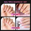 image:imageMakartt Long Almond amp XL Tapered Square Nail Tips with BuiltIn Shaping Guides 2 Shapes in 1 Box15 Sizes PreEtched Matte Inside False Nails for Nail Extension DIY Salon Manicure Supplies 384pcsShort Oval  Medium Square