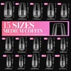 image:imageMakartt Long Almond amp XL Tapered Square Nail Tips with BuiltIn Shaping Guides 2 Shapes in 1 Box15 Sizes PreEtched Matte Inside False Nails for Nail Extension DIY Salon Manicure Supplies 384pcsMedium Almond  Medium Coffin