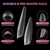 image:imageMakartt Long Almond amp XL Tapered Square Nail Tips with BuiltIn Shaping Guides 2 Shapes in 1 Box15 Sizes PreEtched Matte Inside False Nails for Nail Extension DIY Salon Manicure Supplies 384pcsLong Almond  XL Tapered Square