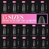 image:imageMakartt Long Almond amp XL Tapered Square Nail Tips with BuiltIn Shaping Guides 2 Shapes in 1 Box15 Sizes PreEtched Matte Inside False Nails for Nail Extension DIY Salon Manicure Supplies 384pcsLong Almond  XL Tapered Square