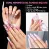 image:imageMakartt Long Almond amp XL Tapered Square Nail Tips with BuiltIn Shaping Guides 2 Shapes in 1 Box15 Sizes PreEtched Matte Inside False Nails for Nail Extension DIY Salon Manicure Supplies 384pcsLong Almond  XL Tapered Square