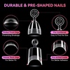 image:imageMakartt Long Almond amp XL Tapered Square Nail Tips with BuiltIn Shaping Guides 2 Shapes in 1 Box15 Sizes PreEtched Matte Inside False Nails for Nail Extension DIY Salon Manicure Supplies 384pcsShort Almond  Short Tapered Square
